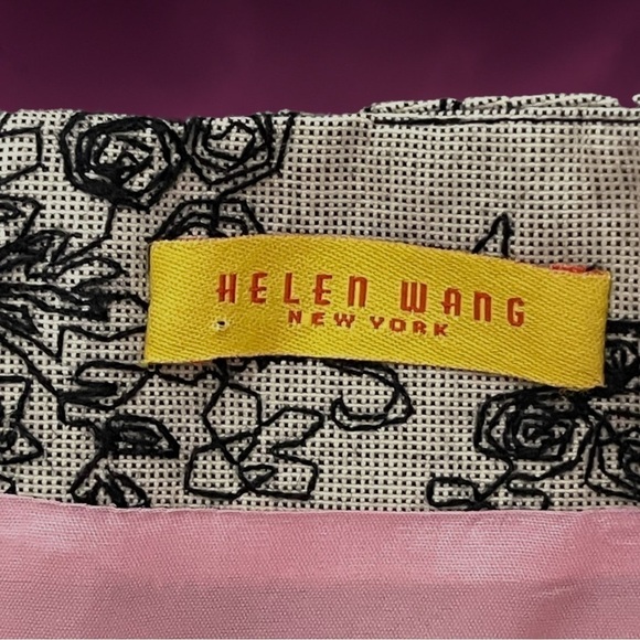 Helen Wang Embroidered Daisy Floral Pencil Skirt with Ribbon Detail Size 4 - Picture 4 of 12